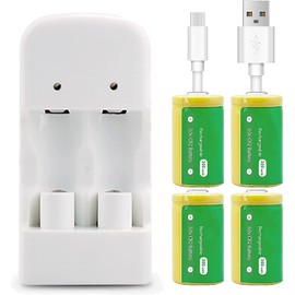 USB CR2 3.0V Charger Set CR2 3V Camera Battery CR15H270 USB Charger with 4pcs 300Mah Rechargeable CR2 3V Battery for Instant mini25 Camera Photo Digital Harinezumi Sight Golf Rangefinder Disc Brake