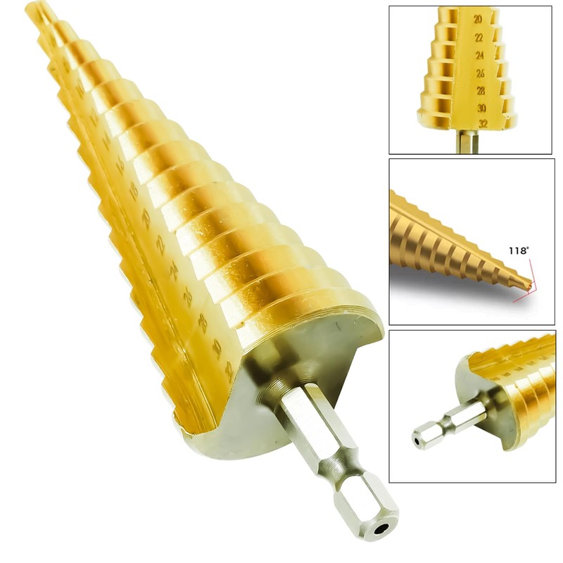 NUTTDOO Step Drill Bit Set, 3pcs HSS Step Bits High