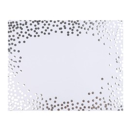 45 Pieces Silver Foil Paper Placemats White and Silver Dots Place Mats Disposable Decorative Paper Table Mats Rectangle Party Place Mats for Birthday Wedding Baby Shower Party Dining Decor