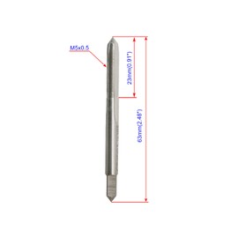 Aopin M5 x 0.5 Taper Hand Tap HSS Metric High Speed Steel Hand/Machine Use Straight Flute Thread Tap, Used to Make New Screws, Re-Threading Damaged and Clogged Screws, 2 Pcs