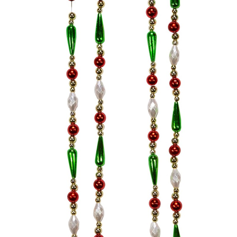 9-Foot Gold, Red, Green and White Round Bead with Water