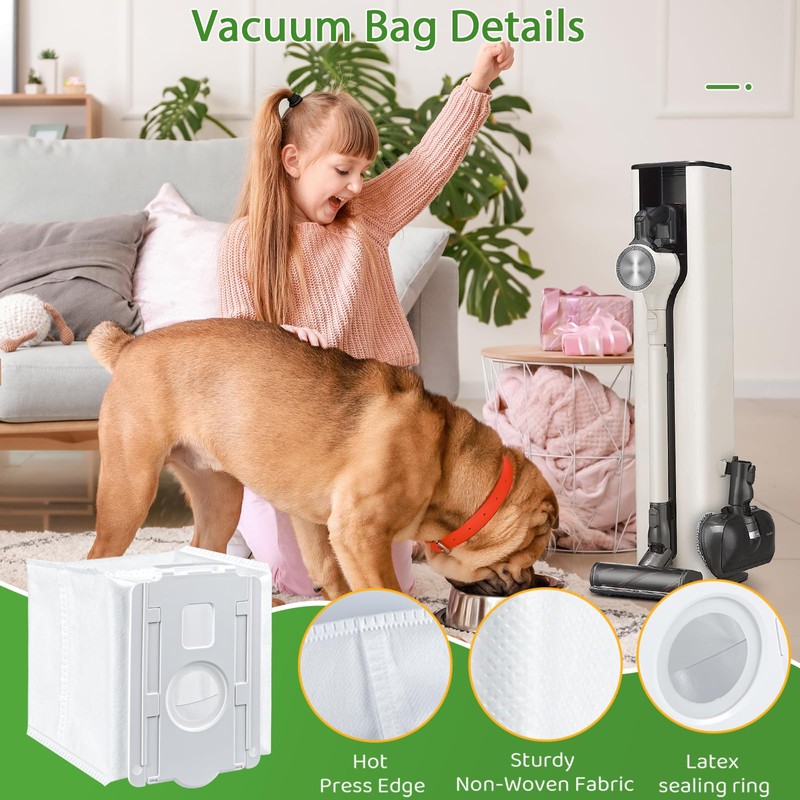 8 Pack Replacement Dust Bags for LG CordZero All-in-One Tower