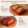 VONATES 2 in 1 Enameled Cast Iron Loaf Pan with