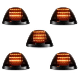 VIPMOTOZ Roof Clearance LED Lights Compatible With 1999-2016 Ford F250 F350 F450 F550 Super Duty Pickup Truck Chrome Housing Smoke Tinted Lens Direct Replacement 5 Piece Set