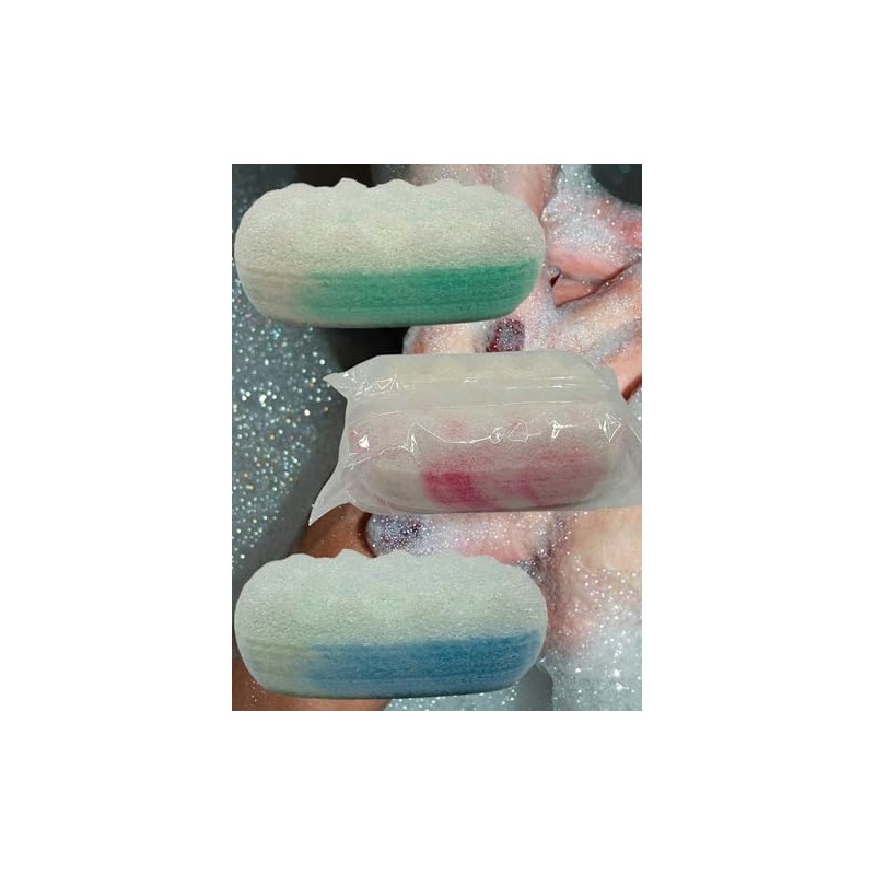 Massage- und Badeschwamm, Oval, 14x9x4cm, Zweifarbig