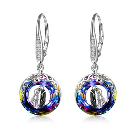 LILALO Nightmare Earring Jack Skellington Earrings Sterling Silver Crystal Jack and Sally Zero Earrings Jack Skellington Jewelry for Women Jack and Sally Drop Earring Skull Earrings Nightmare Earring