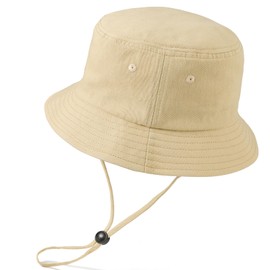 TAGVO XL/XXL Fishing Hat Men Women Large Fishing Hat UPF50+ Cotton Bucket Hat Foldable UV Protection Sun Hat with Wide Brim, D-beige