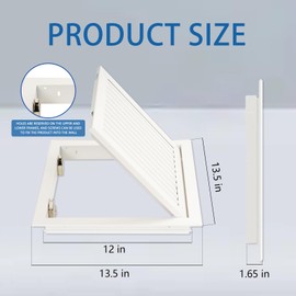 13.5 x 13.5 inch - Access Doors - Access Panel for Drywall with Push-Button Switch - Access Panel with Vent - Aluminum Alloy - White - Good Ventilation - Inside Dimensions: 12 x 12 inch