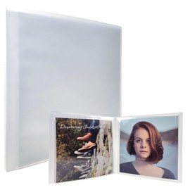 Hapira PF002 Bonus Jacket File, Compatible with 9.4 x 9.4 inches (24 x 24 cm), Double-Sided, 20 Pockets, Side Loading Type, Clear, Transparent, Square, Pocket File