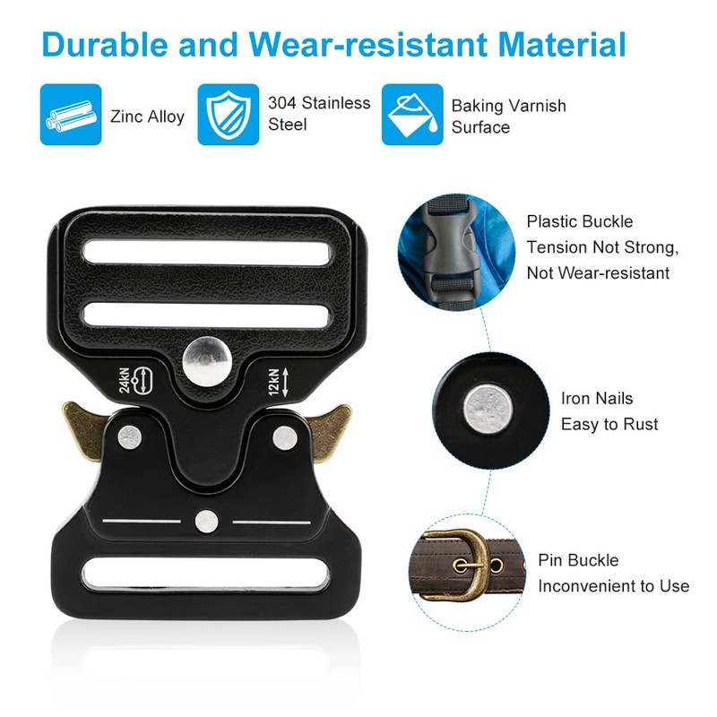 Anprecial 2 Pack Metal Side Release Buckle 1.5 Inch Adjustable