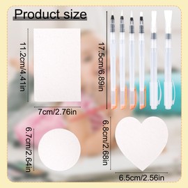 lasuroa 36pcs 3D Magic Puffy Painting Kit, DIY Sponge Canvas Paper with 6 Water Pens Kids Foam Texture Art Supplies for Home & School