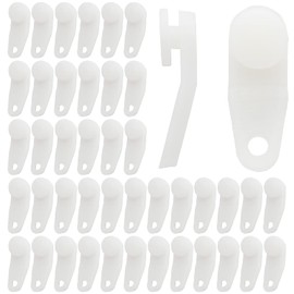 Litoexpe Traverse Rod Slides Curtain Replacement, 100 Pieces White Plastic Curtain Track Glider Hooks Window Door Shower Curtain Accessories