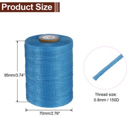QUARKZMAN Flaches Leder-Nähgewachstes Faden, 780m / 853 Yards Wachs-Polyester-Schnur, 0,8mm Gewachstes Nähgarn für Lederhandwerk, Buchbinden, geflochtene Armbänder, Blau