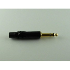 MG-M 6.3mm Standard Plug Phone Plug Phone Connector Soldered Self Made Gold Plated 3 Poles A Black