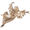 Transpac Angel with Trumpet Gold Tone 2 inch Alloy Metal