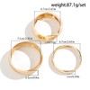3PCS Chunky Gold Bangle Bracelets Trendy Wide Chunky Cuff Bracelets