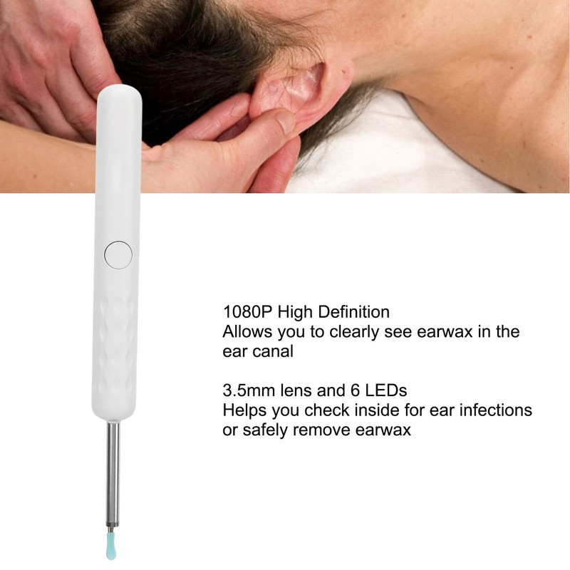 Ear Remover with Camera 1080P HD 6 LED Light Waterproof