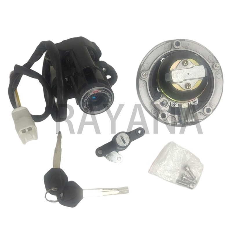 RAYANA Ignition Switch+Gas Fuel Tank Cap+Seat Lock+Keys Compatible for Kawasaki