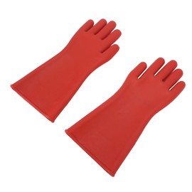 Uadme Insulated Gloves Electrical, Electrician Rubber Safety High Voltage Protective Work Gloves, 12KV Electric Insulating Gloves for Electrician Repair (Red)