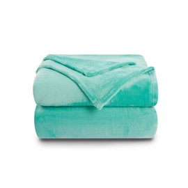 NANPIPER Fleece Blankets Super Soft Flannel Queen Size Blanket for Bed Luxury Cozy Microfiber Plush Fuzzy Blanket,Lake Blue