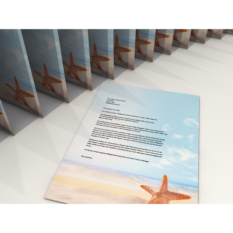 Summer Vacation Beach Starfish Paper DIN A4 20 Sheets 90