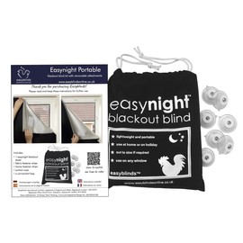 Easynight Portable Travel Version Blackout Blind, 100% Light Blocking Material, Large, Make Any Size And Shape Up To 200x145cm, No Drill, Easy To Use Temporary Or Permanent For Home Travel Office