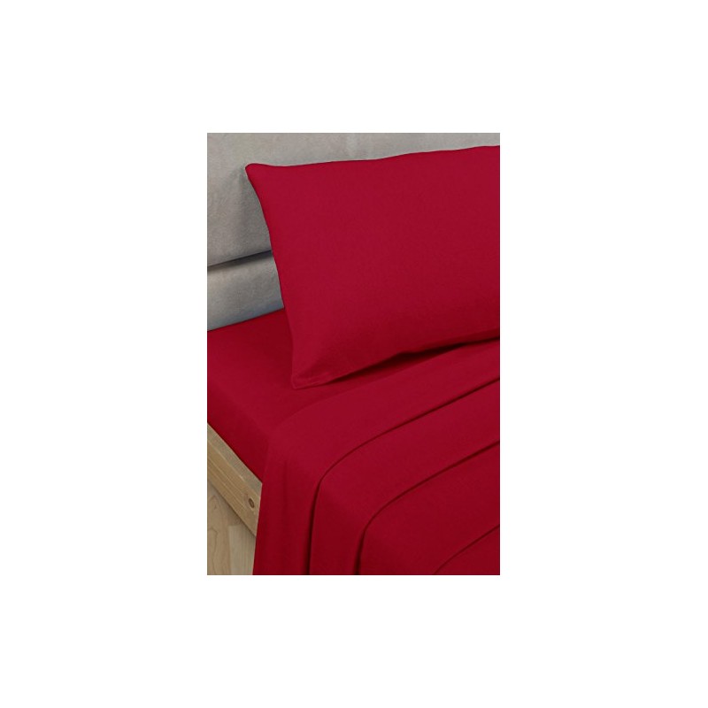 Bedding Heaven 2' 6" Percale Fitted Sheet. Red. Ideal for