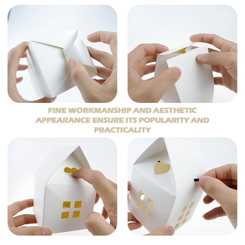 DOERDO DD 10Pcs House Shaped Gift Boxes Candy Cookie Box