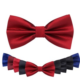 EHIOG Fliege Herren, Fliege Herren Klassisch Verstellbar, Formale klassische vorgebundene Fliege, Bräutigam Blumenmädchen Hochzeit Abend Kostüm Zubehör (Rote Kiste)