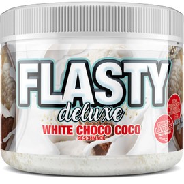 Flasty Deluxe Flavour Powder (White Choco Coco) with Many Real Chunks (Coconut Rasps) 1 x 250 g - More Then Just a Flavour - Low-Calorie Flavour Powder with Only 9 kcal per Serving