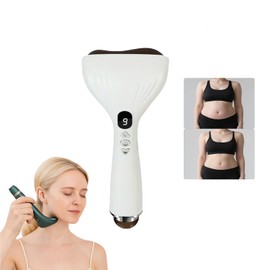 FREECOZYER Lymphatic Drainage Massager, Cellulite Massager Tool, Bianstone Gua Sha Tool Deep Tissue Machine with 9 Levels of Adjustable Heat & Vibration, Body Sculpting Machine for Full Body (White)