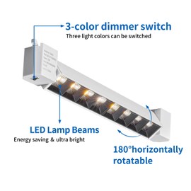 be studied LED Track Lighting Heads H Type Track Light Fixtures Grille Light Modern Ceiling Spotlight for Office Accent Art Shop, 3000K 4000K 6000K, Flicker Free 45° CRI 80+ Matte White Pack of 2