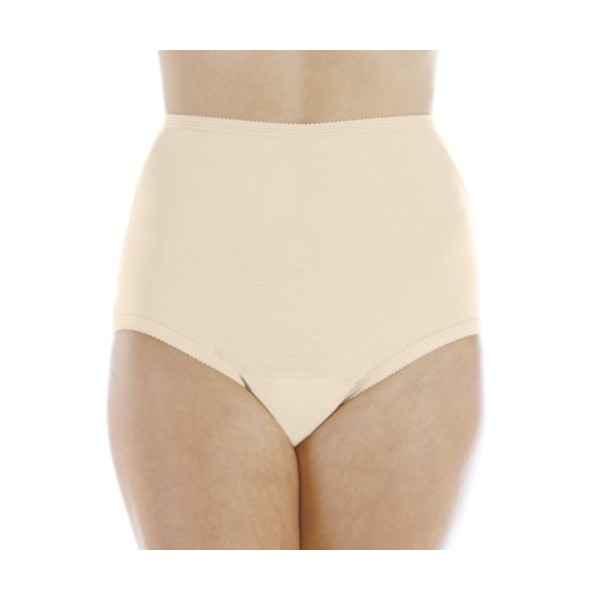 Wearever (6-Pack) Women's Beige Cotton Comfort Regular Absorbency (0.5 Cup) Incontinence Panties 2X (Fits Hip Sizes: 45-48")