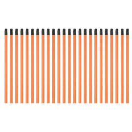 PATIKIL 24 Stück runde Graphitstifte, 17,8 cm, radierbare Riesenstifte #2 HB Mine mit Radiergummi für Tischler, Skizzieren, Hochzeit, Lehrer, Bürobedarf, Orange