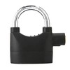 Black Anti Theft Security Padlock Waterproof Siren Alarm Lock for
