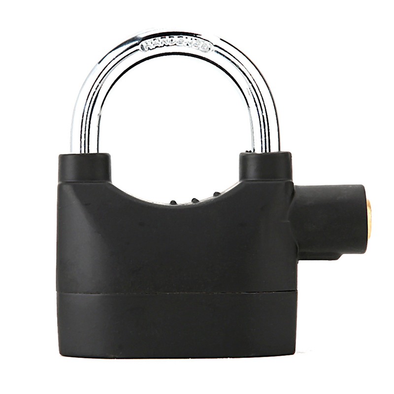 Black Anti Theft Security Padlock Waterproof Siren Alarm Lock for