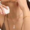 Aurora Tears Bunny Rabbit Easter Egg Necklace 925 Sterling Silver