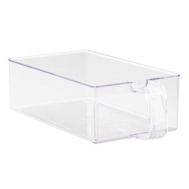 KEYUCA Clear Stocker with Handle (Transparent/Handle) Stylish, Visible Inside Accessory Case, Storage Box, Kitchen Supplies, Seasoning