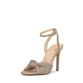 Jessica Simpson Women's Ohela Embellished Dress Sandal Heeled, Champagne, 8.5