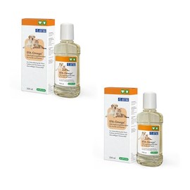 cp-pharma EFA-Omega | Doppelpack | 2 x 250 ml | Flüssiges Ergänzungsfuttermittel für Hund und Katze | Zur Unterstützung der Hautfunktion bei Dermatose und bei Haarausfall