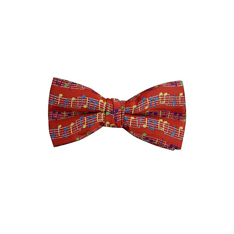 [Bowties.jp] レッド 音符 楽譜 蝶ネクタイ ボウタイ 簡易装着タイプ bd145