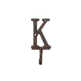 HANDCRAFTED NAUTICAL DÉCOR Rustic Copper Cast Iron Letter K Alphabet Wall Hook 6"