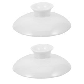 2pcs Ceramic Tea Cup Lid, White Teaware Mug Cover, Replacement Lid for Tea Bowl, Mug, Teapot, 3.07x3.07x2.28 Inch, Ideal for Home Use