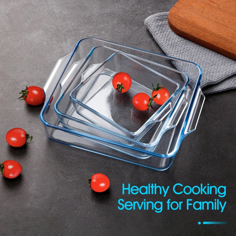 NUTRIUPS Square Glass Baking Dish 15.5cm Mini Oven Proof Dishes