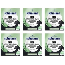 Schauma Solid Shampoo 3-in-1 for Hair, Body & Face Intensive Cleansing (Pack of 6)