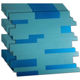 XUANINY 10-Sheet Peel and Stick Metal Backsplash Tiles, Self Adhesive Aluminum 3D Wall Sticker, Wall Panels for Kitchen Bathroom, Bedroom, Living Room(11.81"x11.81") (Light Blue+Brushed Blue, 10)