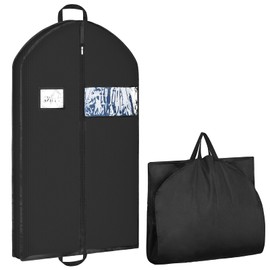 Hejo Garment Bag, Suit Bag, Dustproof Garment Protection Cover, Waterproof Women's and Men's Garment Bag, Suit with Handles & Zip, Suit Protective Cover for Coat, Dress (Black, 110 x 60 cm)