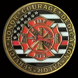 Firefighter Valor Commemorative Challenge Coin – Dual-Sided Design Honoring Courage and Dedication