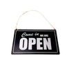 Open/Closed, Shop Door Sign supplied with twine - Black and