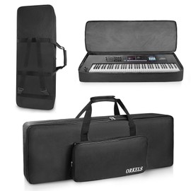 ORKELS Piano Keyboard Case, 10mm Pearl Cotton Full Padded Electric Piano Keyboard Gig Bag, with Handles, Adjustable Shoulder Straps, and Large Accessory Pocket (FOR-76-KEY KEYBOARD PIANO)